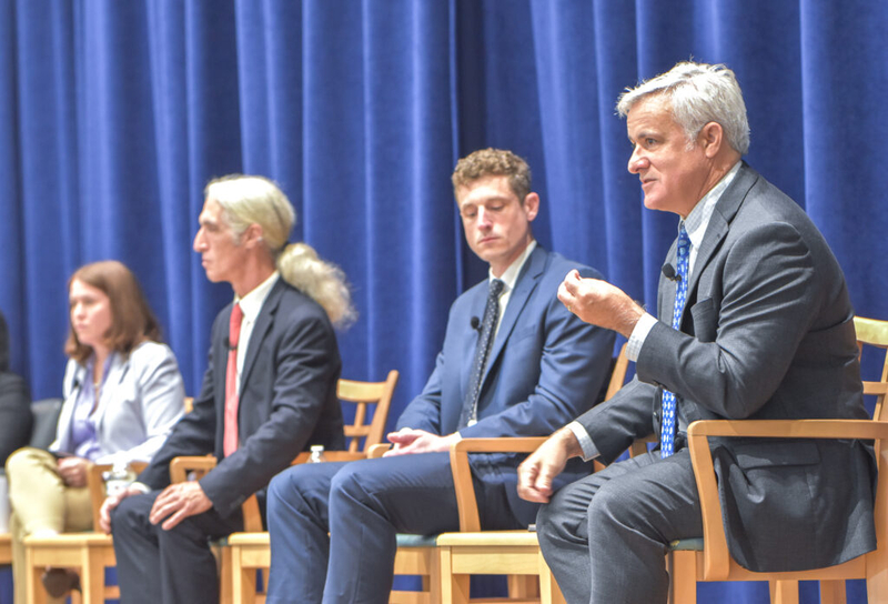 Behind locked doors, AG candidates keep it civil