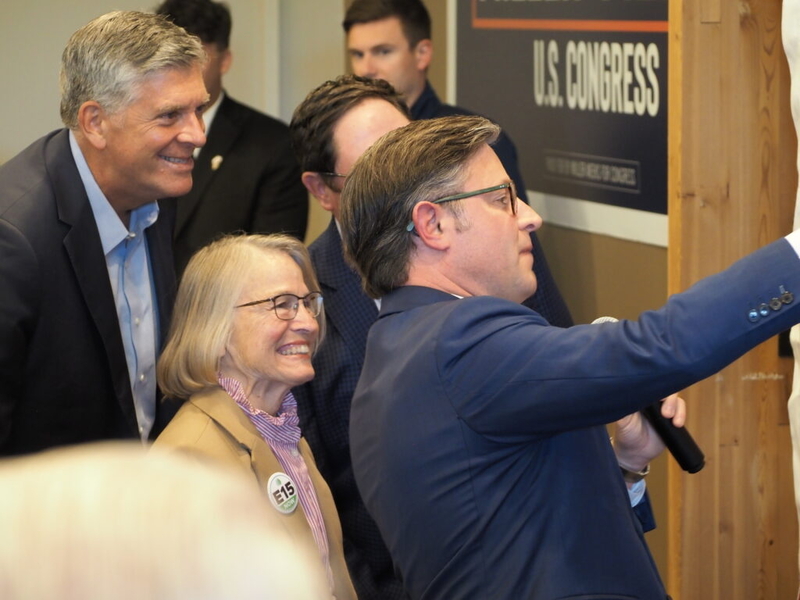 House Speaker Mike Johnson rallies with Miller-Meeks in contentious 1st District race