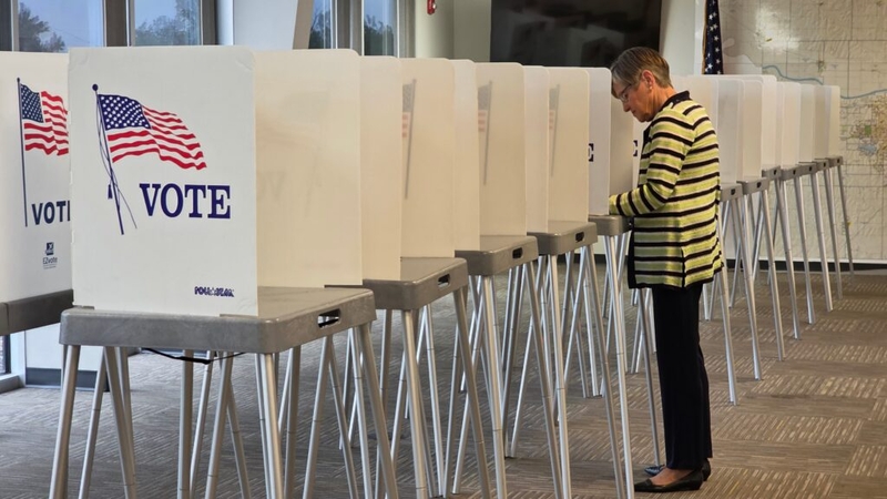 Kansas governor votes, celebrates first time in 22 years she’s not on the ballot