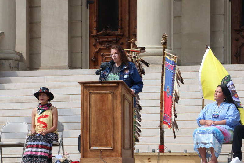 Tribal leaders, clean water advocates rally in Lansing as Line 5 fight intensifies