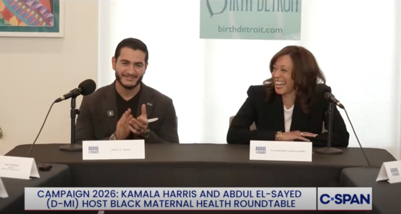 Former VP Kamala Harris stumps with Abdul El-Sayed in Michigan, highlighting Black maternal health