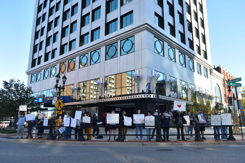 Supporters of Barrett, Lawrence clash at dueling protests ahead of debate