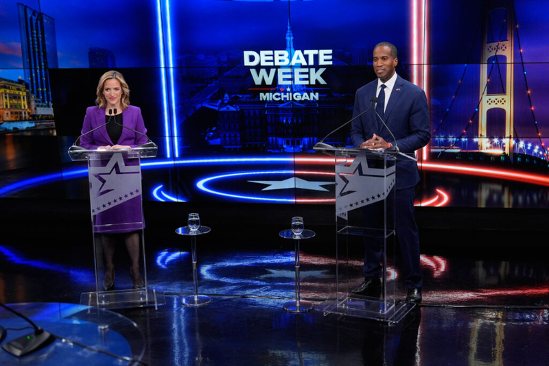 Benson, James tackle affordability, federal relations at first gubernatorial debate