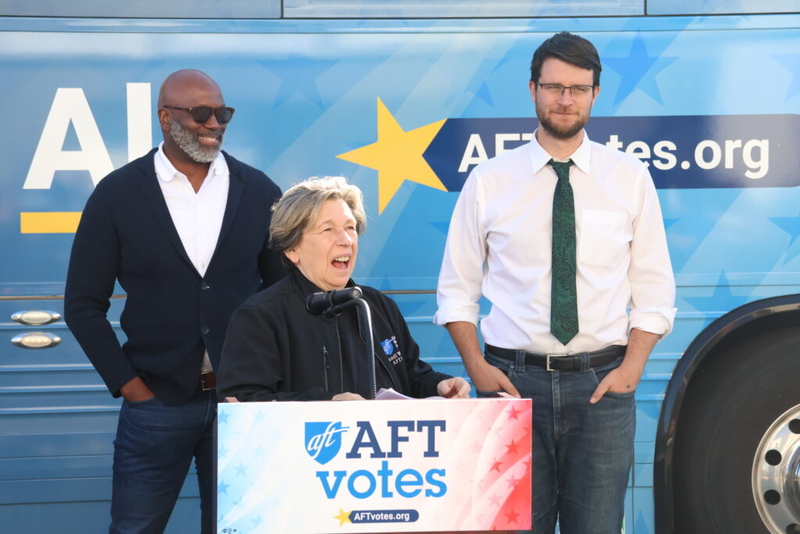 AFT president backs Lawrence, criticizes Trump administration education cuts