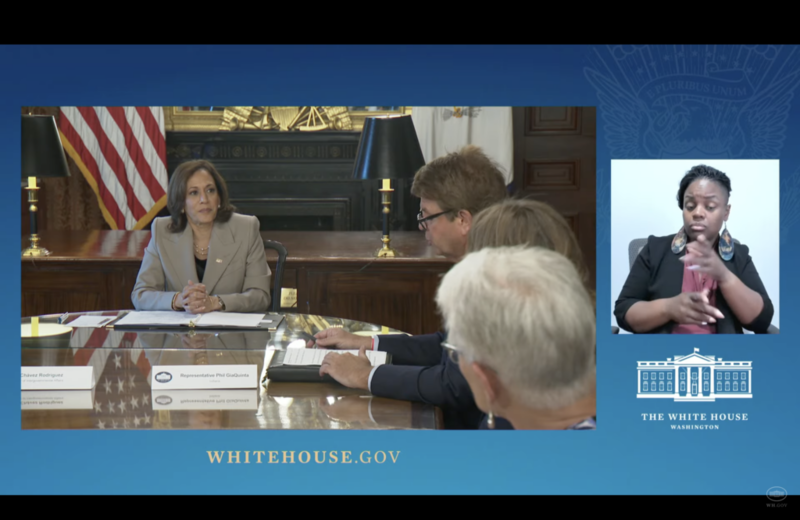 Vice president discusses abortion access with Democratic legislative leaders
