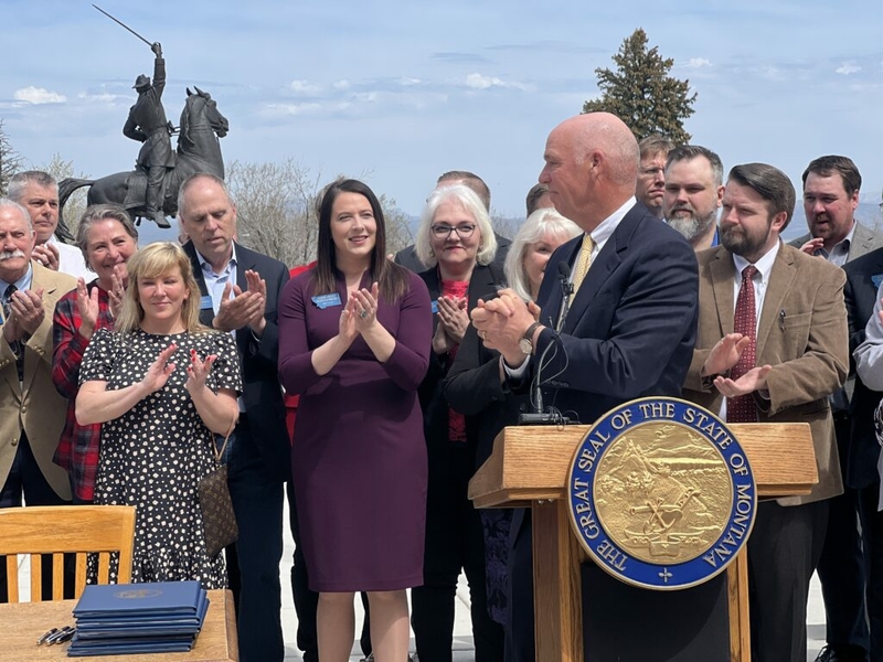 Gianforte signs additional abortion restriction bills; one court challenge already refiled
