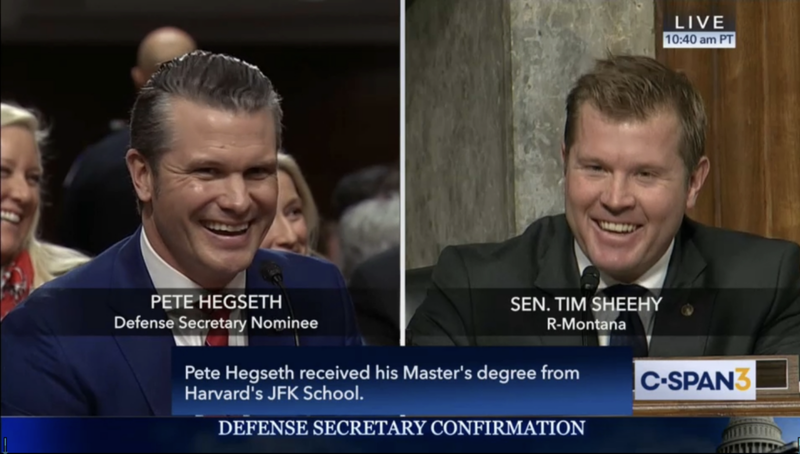 U.S. Sen. Sheehy quizzes Hegseth, pledges support