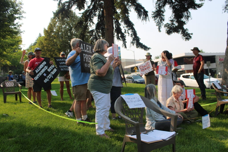 Advocates gather at vigil for ICE shooting victims in Helena