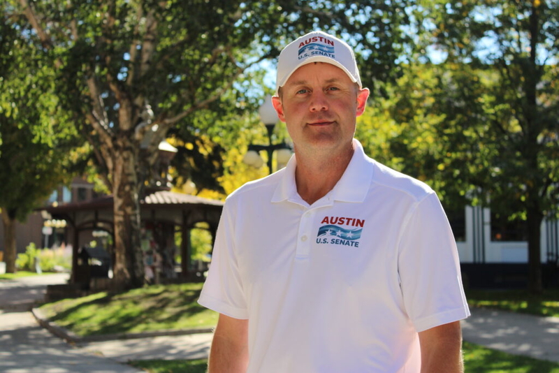 Libertarian US Senate candidate Kyle Austin pitches himself as an alternative for voters