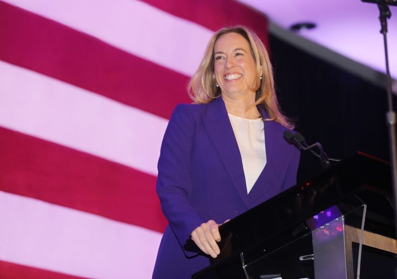 Mikie Sherrill celebrates win in NJ governor’s race, as supporters cheer: ‘Blue is back!’