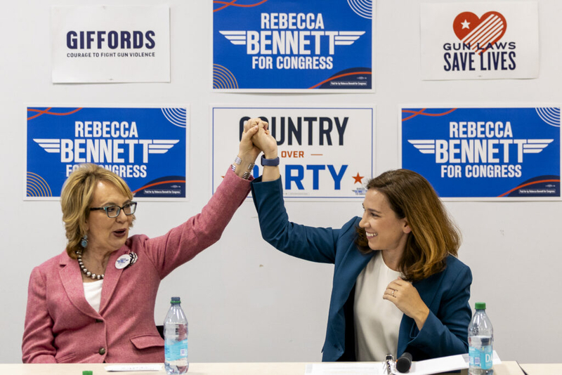 Democrat Rebecca Bennett campaigns with Gabby Giffords in push to flip House seat