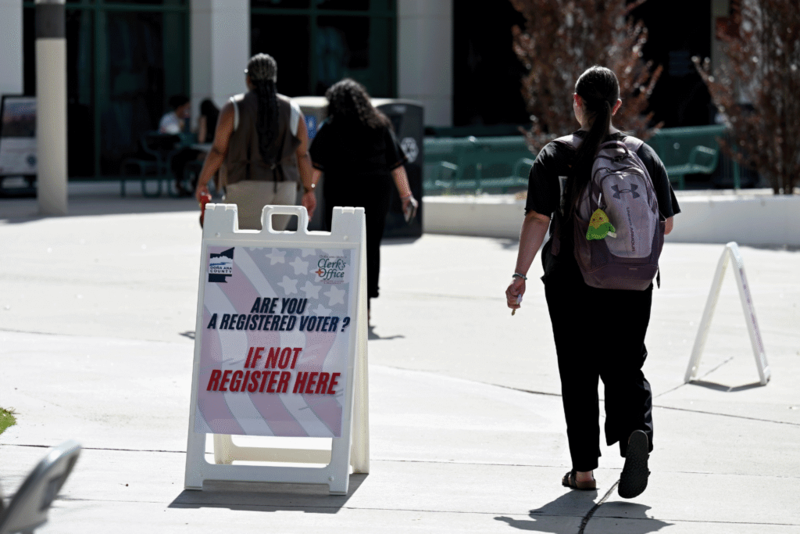 NMSU students in Las Cruces took part in National Voter Registration Day ahead of midterm elections