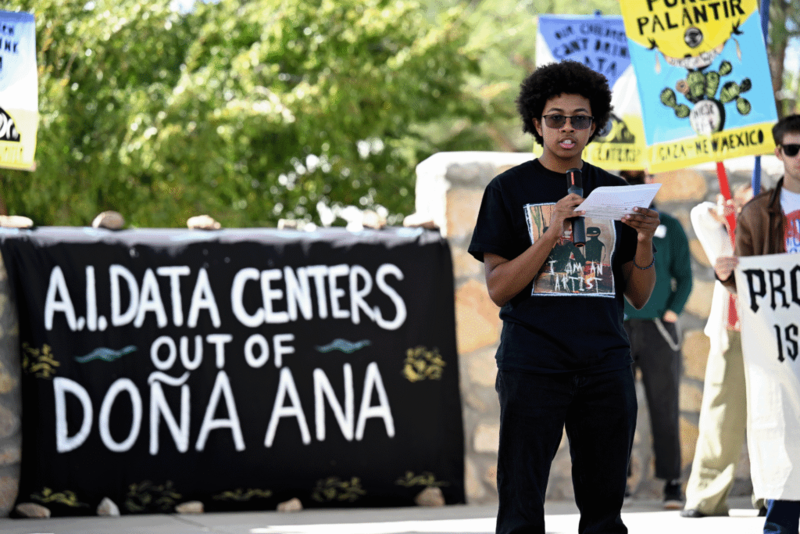 New Mexico State University students and organizers call for statewide ban on data centers
