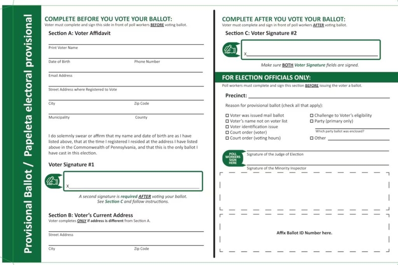 Pennsylvania redesigns envelopes for provisional ballots to cut down on rejections