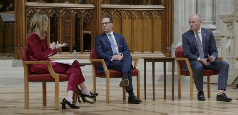 Pa. Gov. Josh Shapiro and Utah Gov. Spencer Cox discussed political violence and civility in D.C.