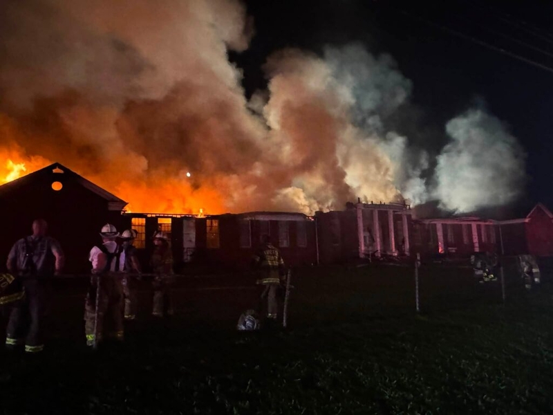 Asbestos exposure a concern after historic former elementary school burns in Fayette County