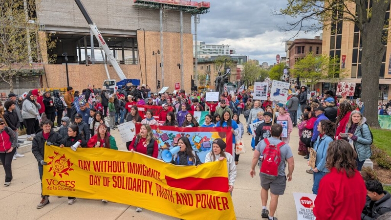 Protesters in Madison march in solidarity with immigrants during May Day actions