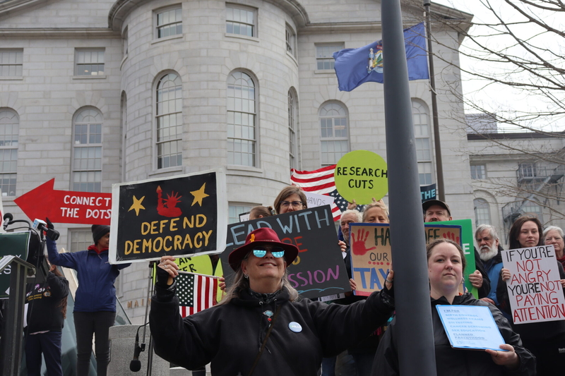 On Tax Day, Mainers rally against tax breaks for the wealthy