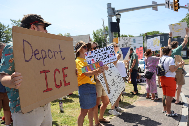 Hundreds protest fatal ICE shooting in Biddeford