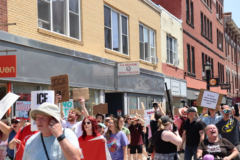 Hundreds protest fatal ICE shooting in Biddeford