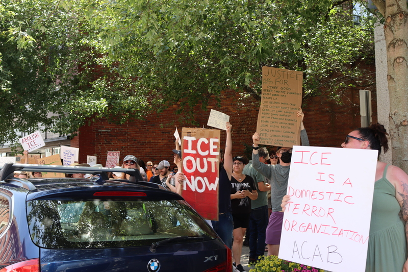 Hundreds protest fatal ICE shooting in Biddeford
