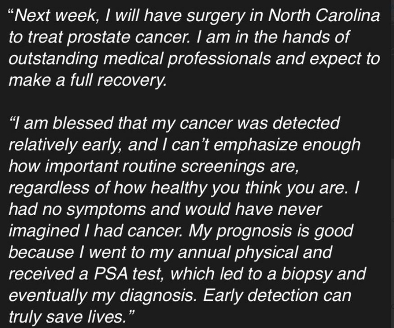 Sen. Tillis to undergo surgery for prostate cancer