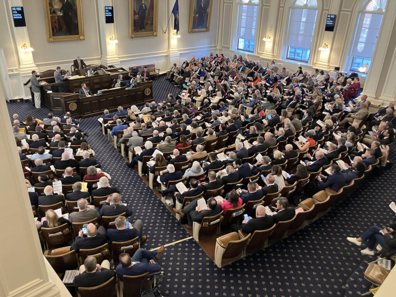 The New Hampshire House holds votes in March 2025. New Hampshire House Speaker Sherman Packard, a Republican, says federal-state tensions have been mounting for decades.