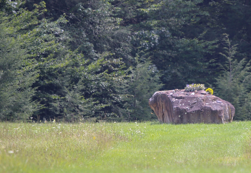A boulder at the Flight 93 National Memorial marks the approximate spot where United Flight 93 crashed on Sept. 11, 2001, in Stonycreek Township, Pennsylvania. (Photo by Tim Lambert/Pennsylvania Capital-Star)