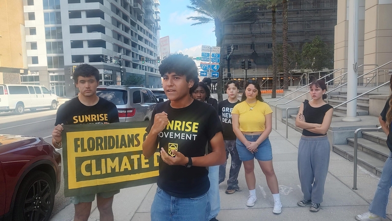 Sunrise Movement activists protest at Rick Scott&amp;rsquo;s district office in Tampa