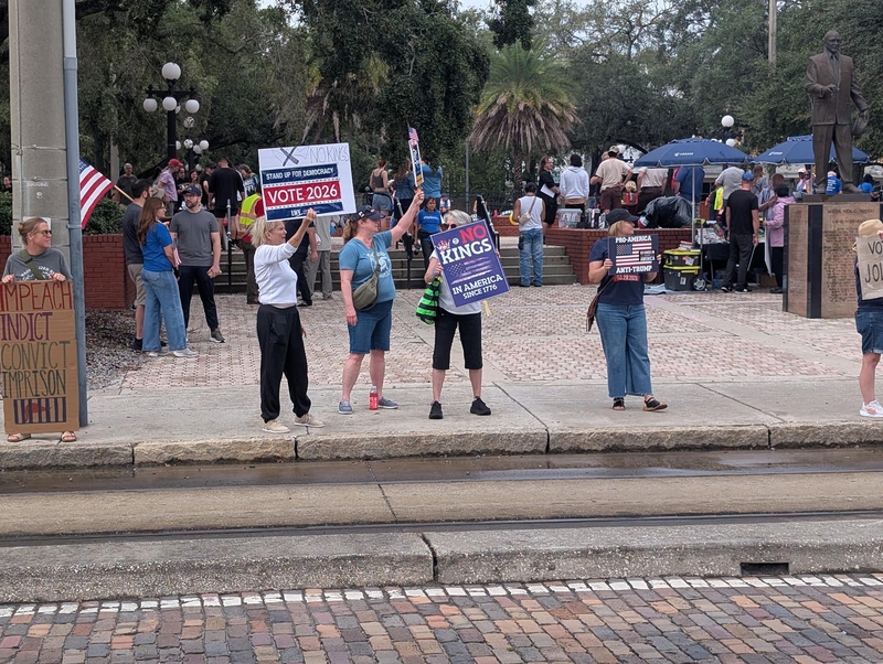 In Florida, a first-time voter and fears of election interference at No Kings day of action