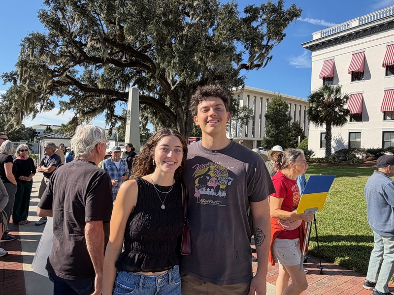 In Florida, a first-time voter and fears of election interference at No Kings day of action