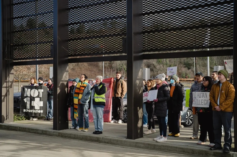 At Seattle’s Boeing Field, a rare glimpse of America’s troubled deportation flights