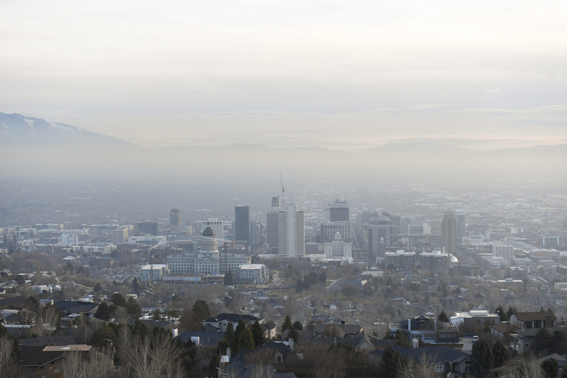 Smoggy air over Salt Lake City