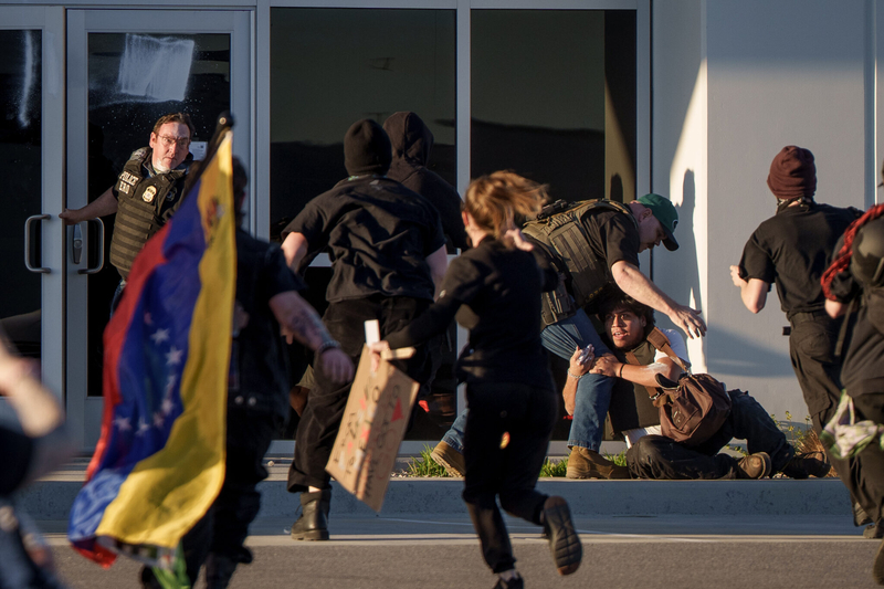 Hundreds demand ‘ICE out’ of Salt Lake warehouse set to become detention center