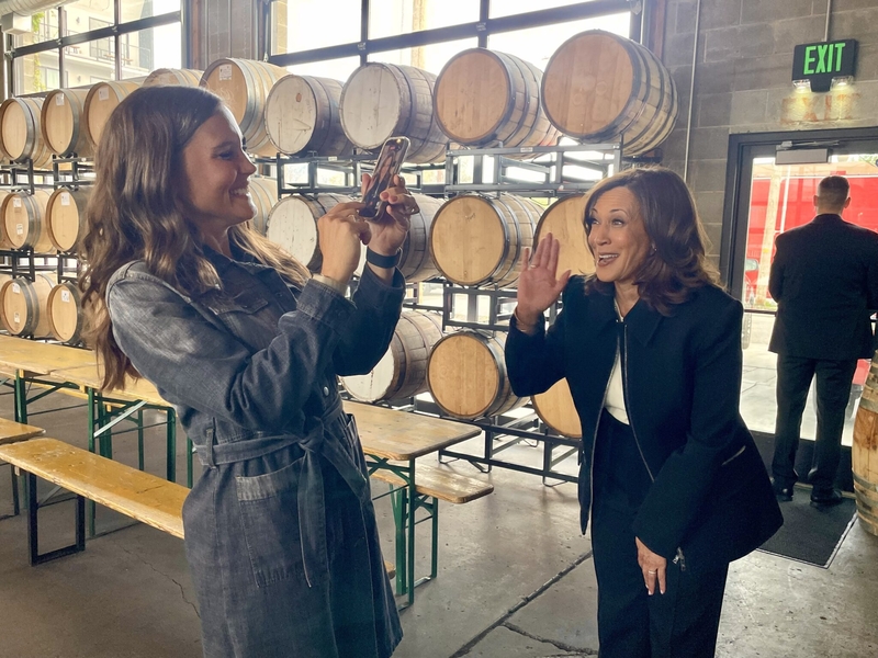 Kamala Harris and Salt Lake City Mayor Mendenhall walk into a bar