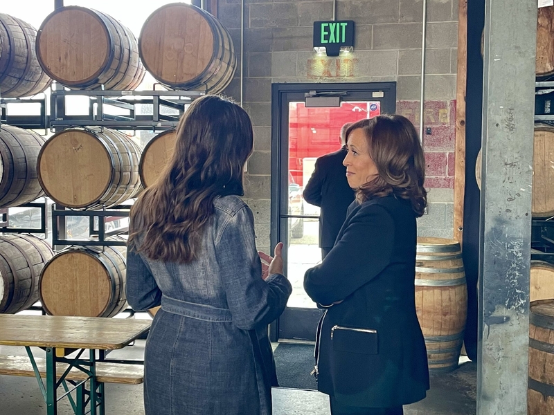 Kamala Harris and Salt Lake City Mayor Mendenhall walk into a bar