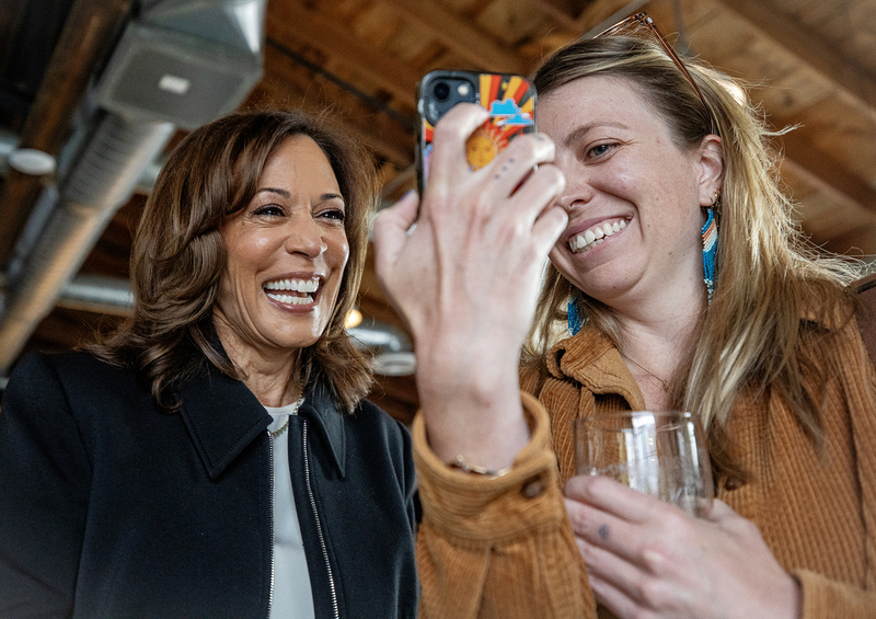Kamala Harris and Salt Lake City Mayor Mendenhall walk into a bar