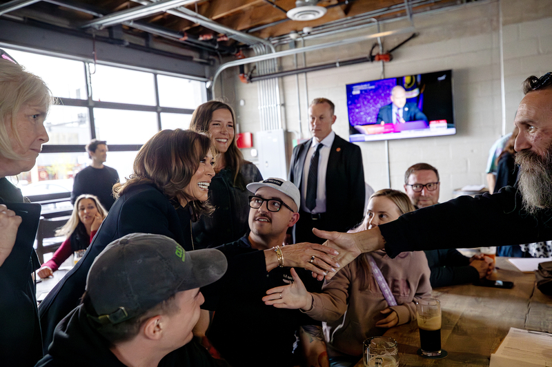 Kamala Harris and Salt Lake City Mayor Mendenhall walk into a bar