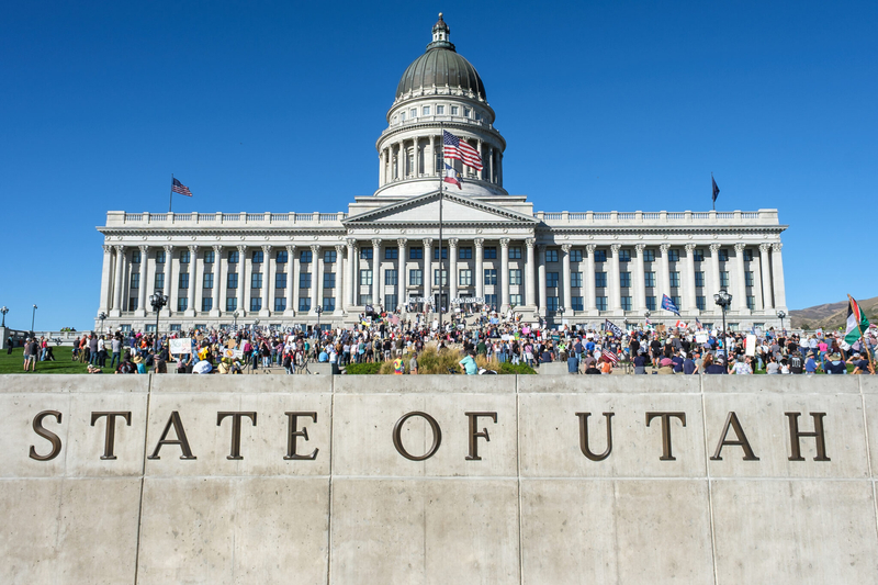 In Salt Lake City, No Kings marchers carry ballots to drop boxes