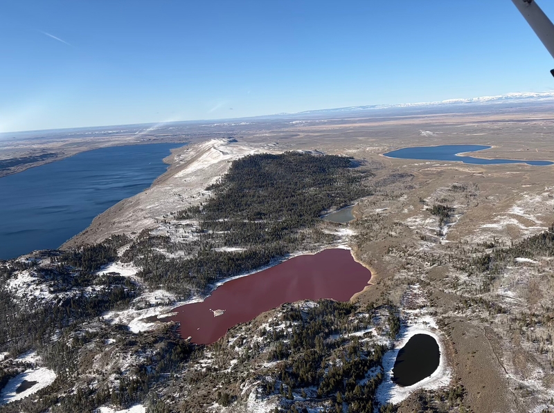 Wyoming lake’s unnerving rusty-red water persists as experts offer explanations