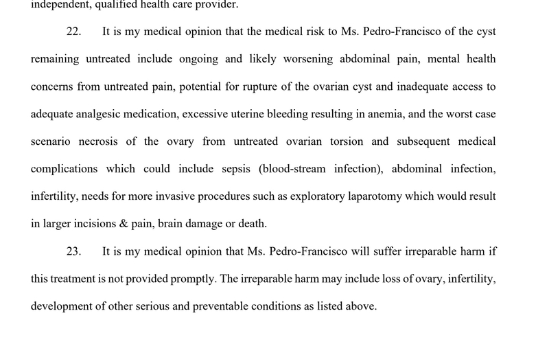 Doctors say woman in El Paso ICE detention center urgently requires surgery that she is being denied