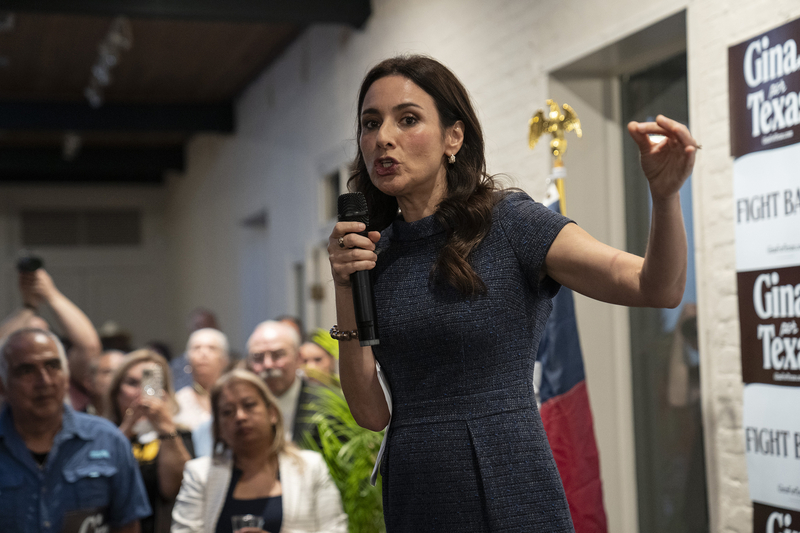 State Rep. Gina Hinojosa, Democratic candidate for governor, speaks during her campaign launch event in Brownsville on Oct. 15, 2025.