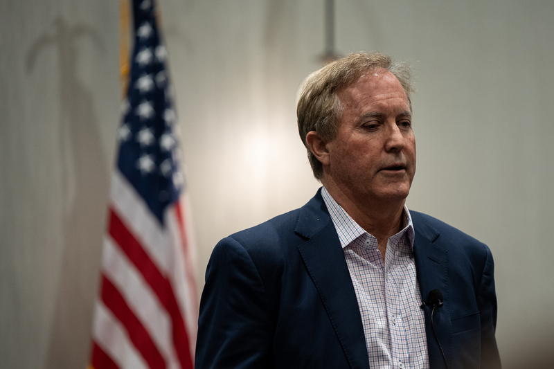 Attorney General Ken Paxton speaks at a campaign meet and greet event in Amarillo on May 7, 2026.