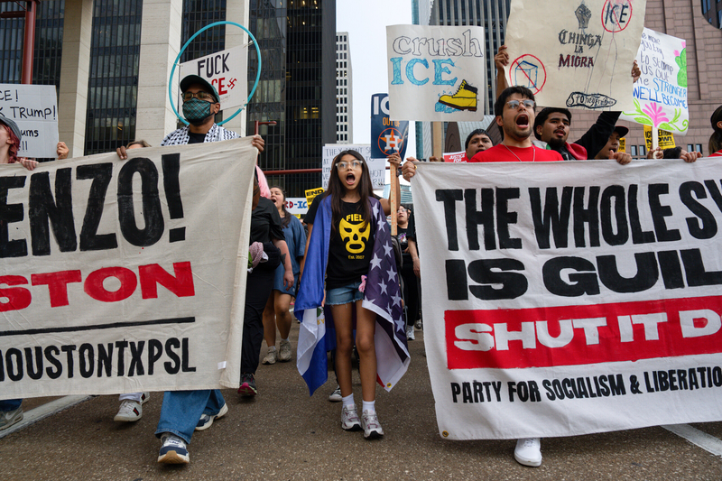 Houston protesters call on feds to release more information, and witnesses, to Tuesday’s ICE killing