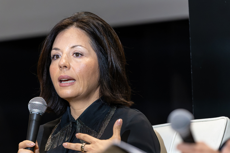 Equis co-founder Stephanie Valencia speaks during a panel discussion at The Texas Tribune Festival in Austin on Sept. 26, 2026.