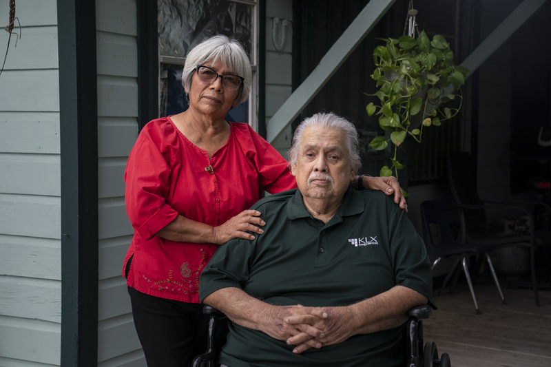 Eustorgia Santos de Torres with her husband Nemorio Torres at their home in Alamo.