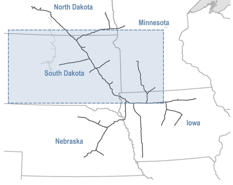 The proposed route of the Summit Carbon Solutions pipeline. (Courtesy of South Dakota PUC)
