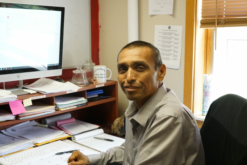 Christian Blackbird, the Indian Child Welfare Act director for the Crow Creek Sioux Tribe, sits in his office at the ICWA Office in Fort Thompson on June 14, 2023. (Annie Todd, Argus Leader)