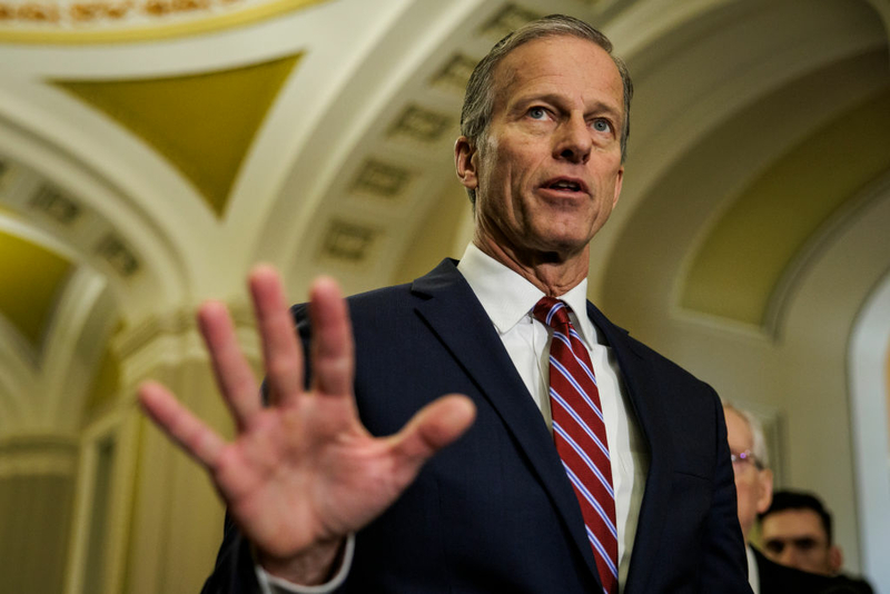 U.S. Sen. John Thune, R-South Dakota, speaks during a press conference following the Republican weekly policy luncheon on Jan. 23, 2024, in Washington, D.C. (Samuel Corum/Getty Images)