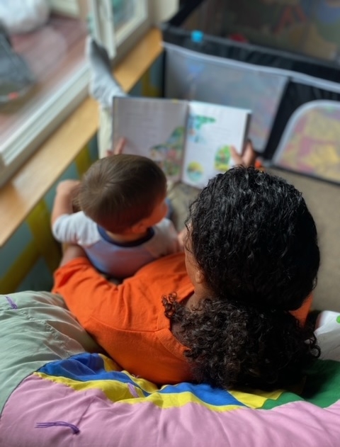 A woman sits with a child in the Mother-Infant house on the campus of the South Dakota Women's Prison. (Courtesy of South Dakota Department of Corrections)